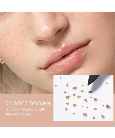 Freckle Pen Freckle Makeup Pen Waterproof Dot Spot Pen Tool Kit Long-Lasting Dotting Pen Light Brown and Dark Brown(01soft brown) - Buy Online on GoSupps.com