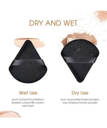 Triangle Makeup Powder Puff - Soft Reusable Velours Sponges (6 pcs | Black) for Flawless Application - Buy Online on GoSupps.com
