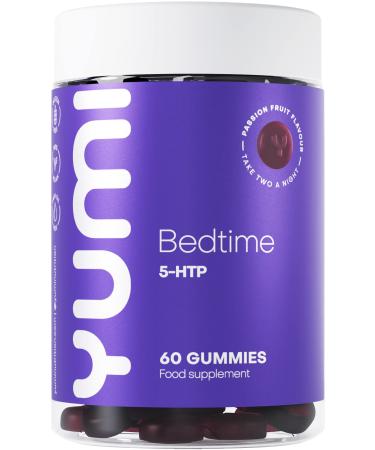 5HTP Bedtime Gummies x 60 | High Stength100mg Natural Melatonin Sources | Griffonia Extract Sleep Gummies | Vegan | Gluten-Free | Chewable Melatonin Alternative | Passion Fruit Flavour |