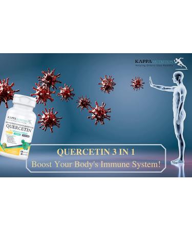 Quercetin 1000mg, Bromelain 500mg, Vitamin C 1000mg Capsules - Immune, Cardiovascular, Respiratory Health - Allergy Relief - 120ct from Kappa Nutrition - Buy Online on GoSupps.com