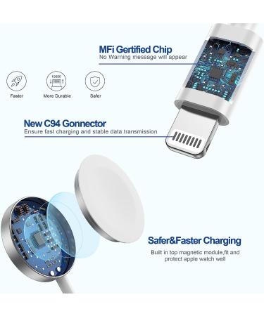 Apple Watch Charger Upgraded 2-in-1 USB C Fast iPhone Watch Charger Apple MFi Certified 6FT Magnetic Charging Cable with 15W Wall Charger Block for Apple Watch Series SE/8/7/6/5/4/3/2/1 & iPhone 14 6FT+Charger - Buy Online on GoSupps.com