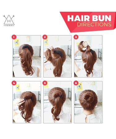 Hawwwy Hair Bun Maker Kit - Easy Fast Tool for Women, Girls, Kids - Gold Large Donuts, Snap & Roll, Spin Pins - Blonde - Buy Online on GoSupps.com