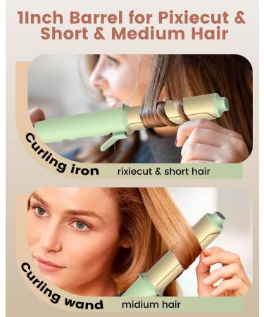Mini Curling Iron 1 - Dual Voltage Travel Size for Short & Medium Hair | Adjustable Heat Fast Heating Includes Storage Bag & Gloves - Buy Online on GoSupps.com