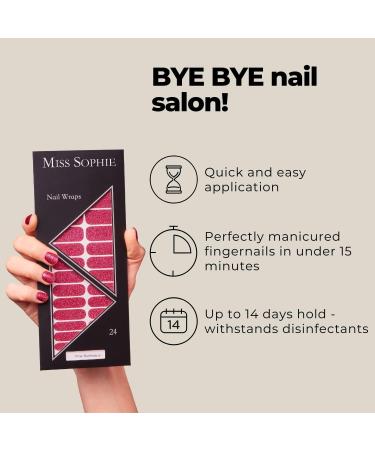 Miss Sophie Nail Foils Pink Burlesque - 24 Ultra-Thin Glitter Nail Polish Strips - Buy Online on GoSupps.com