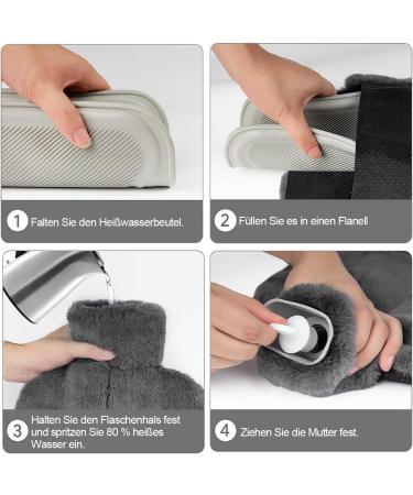 Yidoujin Electric-Free 2-in-1 Foot Warmer Hot Water Bottle & Heating Mat - 2L Soft Heating Pads for Winter - Perfect for Men & Women - Buy Online on GoSupps.com