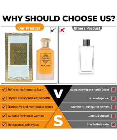Oud Al Aroos Perfume for Unisex | Our Impresssion of Oud for Greatness - 3.04 Fl Oz - Eau De Parfum Unisex | Lavender Saffron Patchouli Musk - 3.4 Fl oz / 100ml - Buy Online on GoSupps.com