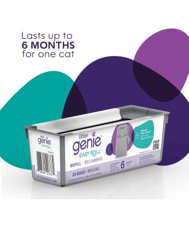Litter Genie Easy Roll Continuous Refill Bags (1-Pack) | Multi-Layers of Odor-Barrier Technology | Includes 24 Bags - Buy Online on GoSupps.com