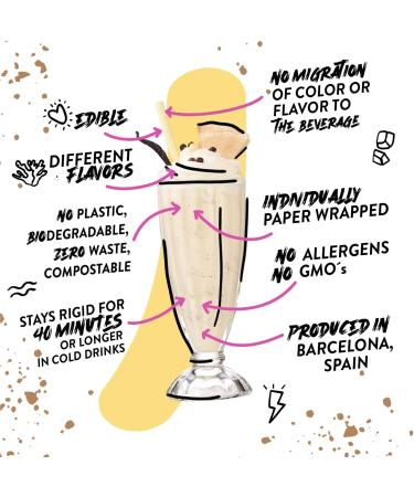 Sorbos Edible Straws Vanilla Flavored Sustainable Individually Packaged No Plastic No Allergens No Gluten Eco Friendly 7.4 inches long (Pack of 200) - Buy Online on GoSupps.com