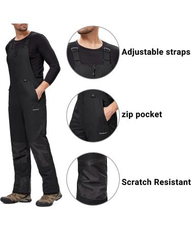BenBoy Men's Snow Bibs Ski Pants - Waterproof Insulated Overalls - Darkblack - Size Large - Buy Online on GoSupps.com