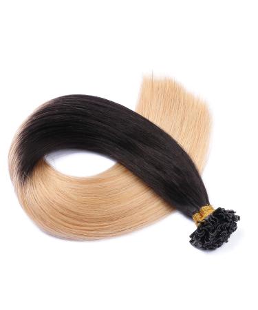 Shop Premium Keratin Bonding Hair Extensions - 1B/24 Ombre 60cm 50 Strands - 100% Remy Real Hair U-Tip by Novon Hair Extensions - Buy Online on GoSupps.com
