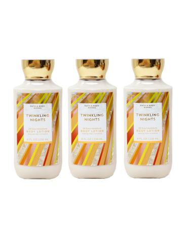 Bath & Body Works Twinkling Nights 3 Pack Of 24 Hour Moisture Body Lotion
