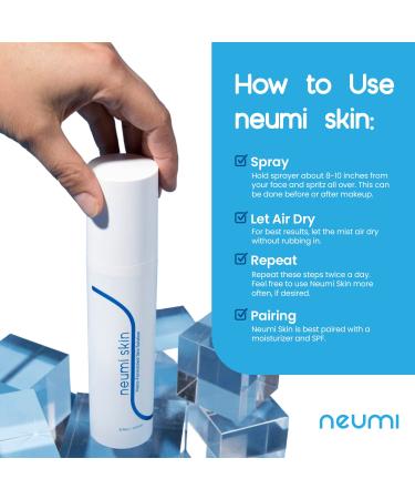 Neumi Skin 3.4 FL OZ Nano-Formulated Facial Spray with Glutathione, Collagen, and Hyaluronic Acid - Face Care, Pore Minimizer, Fine Lines & Wrinkles Reduction, Mild Acne Improvement - 1 Pack - Buy Online on GoSupps.com