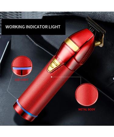 Hair Clippers USB Rechargeable Electric Beard Trimmer Barbers Hair Grooming Kit Red Metal Beard Trimmer - Buy Online on GoSupps.com