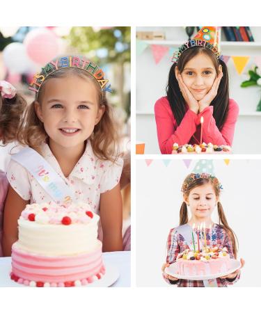 WY LIGHTING LEVEL Happy Birthday Headband Rainbow It's My Birthday Tiara Sash Crown Headpiece Set Princess Birthday Crown Decorations Cute Birthday Tiaras Crown for Women Girl Party Accessories - Buy Online on GoSupps.com