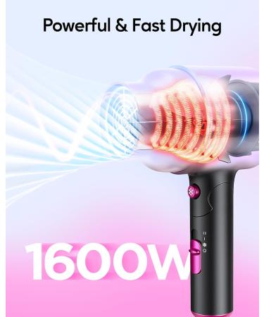 Wavytalk Mini Hair Dryer with Diffuser 1600W Foldable Hair Blow Dryer Lightweight Diffuser Hair Dryer for Curly Hair Black - Buy Online on GoSupps.com