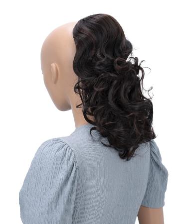 CAISHA 30cm Hairpiece Mia Braid Hair Extension with Cord Closure Voluminous Wavy Black Dark Brown Mix PH219