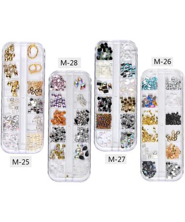 Multicolor Horse Eye Rhinestones Nail Art Studs - 4 Boxes | Crystal Nail Decorations Supplies - M25-M26 - Buy Online on GoSupps.com