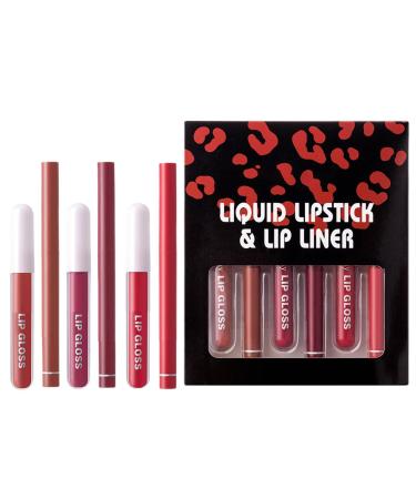 G n rique Waterproof Long-Lasting Lipstick And Lip Liner Set | Moisturizing Lip Gloss Combo With Precision Lipliners | Lipstick Pencil Kit For Women And Girls | Smudge-Proof Makeup Set For All-Day Wear