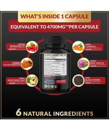 BMVINVOL Berberine Plus Ceylon Cinnamon Capsules | 4700mg | 6-Month Supply | Immune & Heart Support - Buy Online on GoSupps.com
