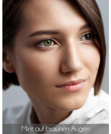 Aricona Mint Green Colored Contact Lenses -2.25 Diopters | Premium Hydrogel Brilliant Eye Color & Clear Vision for Glasses Wearers - Buy Online on GoSupps.com