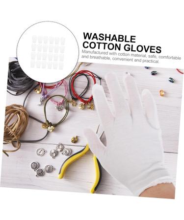 Ipetboom 12 Pairs Washable Cotton Gloves Sleep Gloves Jewelry Inspection Gloves Womens Glives Ladies Watches Working Gloves Shoelace Charms Womans Elastic Cotton Gloves Thicken Coin White 21x11x7cm - Buy Online on GoSupps.com
