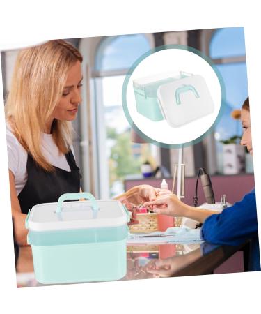 DOITOOL 1pc Storage Box Manicure Portable Toolbox Professional Nail Polish Plastic Toolbox Nail Polish Storage Holder Nail Stuff Organizer Handheld Nail Art Toolbox Large Nail Supplies 28.5x19.5cm Blue - Buy Online on GoSupps.com
