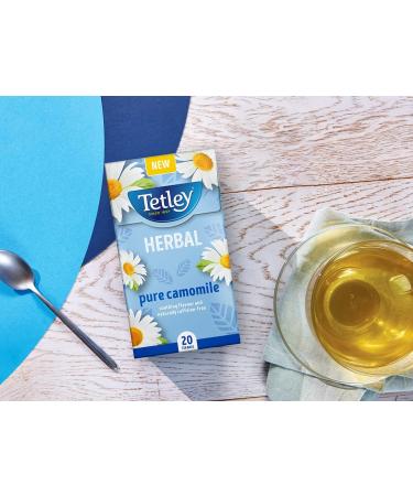 Tetley Pure Camomile Tea Bags - 20 Count Box for Relaxing Herbal Infusion - Buy Online on GoSupps.com