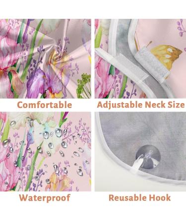 Lovely Butterfly Flowers Beard Bib Apron - Non-Stick Waterproof Hair Catcher for Men | Perfect Grooming Gift with Suction Cups - Buy Online on GoSupps.com