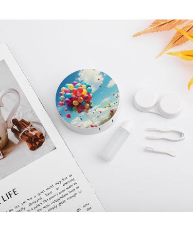 Colorful Balloons Contact Lens Case - Blue Sky Portable Travel Storage Box - Buy Online on GoSupps.com