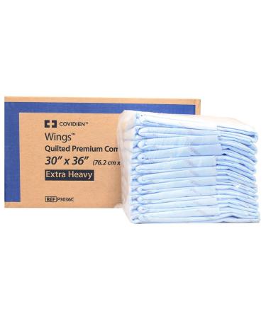 Covidien P3036C Wings Quilted Extra Heavy Absorbency Premium Underpads 30" x 36" - Pack of 10