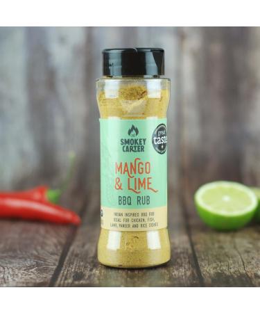 Spiced Mango & Lime BBQ Rub Shaker | The Smokey Carter - 2017 Great Taste Award Winner | Tasty Indian Inspired Seasoning | Ideal for Barbecue Chicken & Kebabs - Buy Online on GoSupps.com