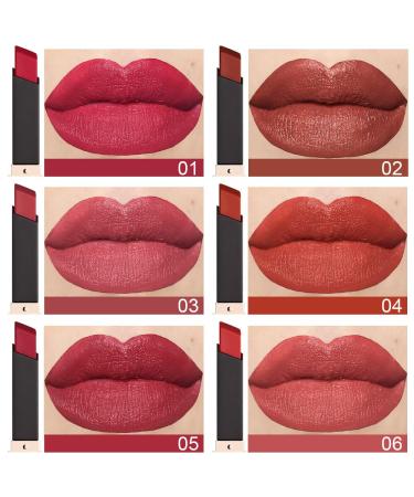 DNM 6Pcs Red Silky Velvet Matte Lipstick Set for Women - Long Lasting, Waterproof Maroon Lipstick - 24 Hours Color Stay - 6 Count Pack - Buy Online on GoSupps.com