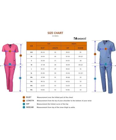 Dagacci Unisex Medical Scrub Set - Black XXXL | Top and Pant Combo for Men and Women - Buy Online on GoSupps.com