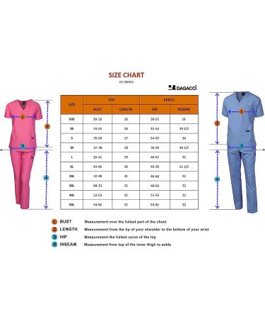 Dagacci Scrubs Medical Uniform Set - Women and Men Scrubs Top and Pants - Medium Black - Buy Online on GoSupps.com