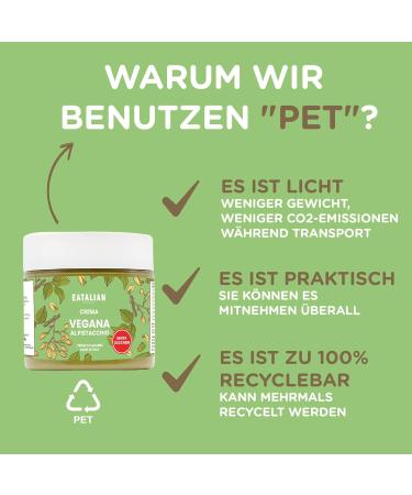 Eatalian Pistachio Cream by AMZ Vegan Sugar-Free Bread Spread Delicious 200g | Perfect for Ice Cream & Breakfast Made in Italy - Buy Online on GoSupps.com