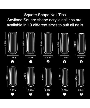 Saviland 500 Pcs Square Nail Tip & Glue Gel Kit with Mini UV LED Lamp - DIY Acrylic Nail Extension Set - Buy Online on GoSupps.com