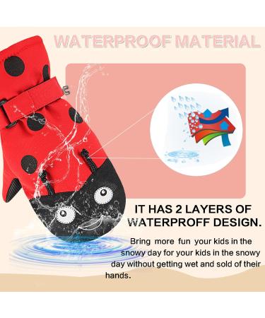 Buy Lovmead Kids Ski Gloves | Warm Waterproof & Windproof Winter Gloves for Boys & Girls (Ages 1-10) | Toddler Snow & Ski Gear in Red - Buy Online on GoSupps.com
