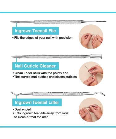 ZenToes Professional Pedicure Tools Set - Stainless Steel Files, Toenail Clippers, Ingrown Toenail Lifter, Cuticle Cleaner with Storage Case - Buy Online on GoSupps.com