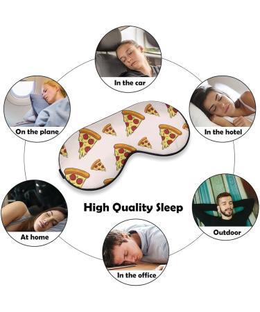 Shop Doodle Style Pizza Slices Pattern Sleep Mask - Adjustable Eye Mask for Men & Women | Blocks Light for Better Sleep - Buy Online on GoSupps.com