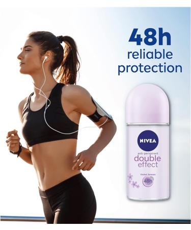 NIVEA DOUBLE EFFECT ROLL-ON FREE ALCOHOL ANTIPERSPIRANT DEODORANT 48 HOURS SKIN TOLERANCE DERMATOLOGICALLY PROVEN (PACK OF 3) Double Effect 3 - Buy Online on GoSupps.com