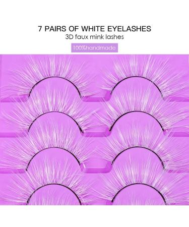 Uranian White False Eyelashes | Fluffy Mink Wispy Strip Lashes for Anime Cosplay & Festivals - Buy Online on GoSupps.com