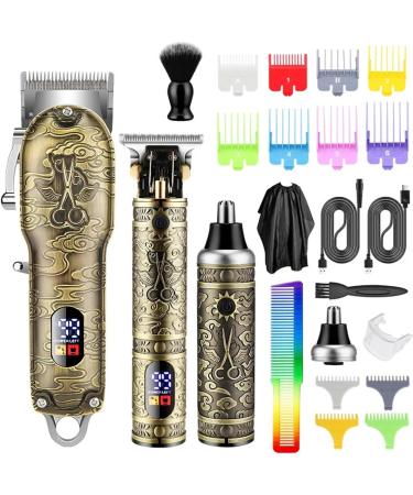 Professional Electric Oil Head Razor Set - Push & Shear Barber Clipper for Nose Hair Gift Box (Bronze) - International Shipping Available - Buy Online on GoSupps.com