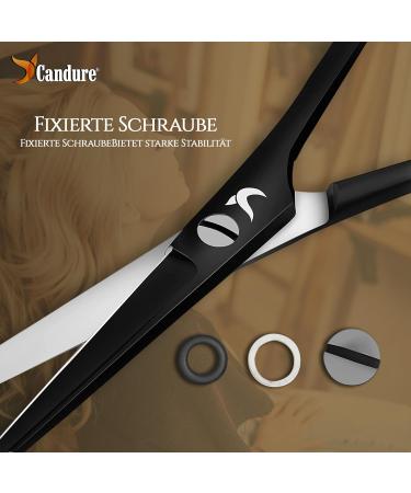 CANDURE HARKRACHER 6 Haircase Scissors - Professional Hair & Beard Shears for Men Women Kids & Pets | Lightweight Matt Black Haircutting Tools - Buy Online on GoSupps.com