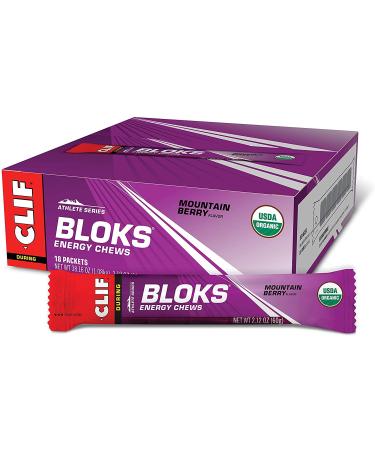 Clif BLOKS - Energy Chews - Mountain Berry - Non-GMO - Plant Based Food - Fast Fuel for Cycling and Running -Workout Snack(2.1 Ounce Packet 18 Count)
