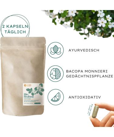 Buy Bio Brahmi 1000 mg - High Dose Ayurveda Supplement | Vegan & Sustainable - 360 Capsules - Buy Online on GoSupps.com