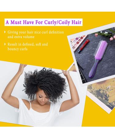 KTKUDY Styling Brush 9 Row - Defining Curls Hair Comb for Thick, Wavy, Curly Hair - Blow-Drying & Finishing Detangling Brush (Purple) - Buy Online on GoSupps.com