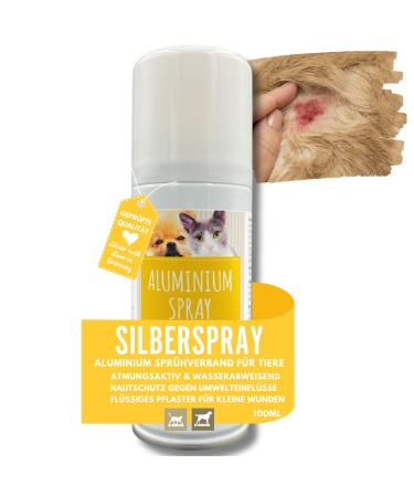 Silver spray for animals I wound spray to wound protection dog cat pet I silver spray wound healing i aluminum spray wound disinfection i spray plaster breathable t spray association wound supply 100ml