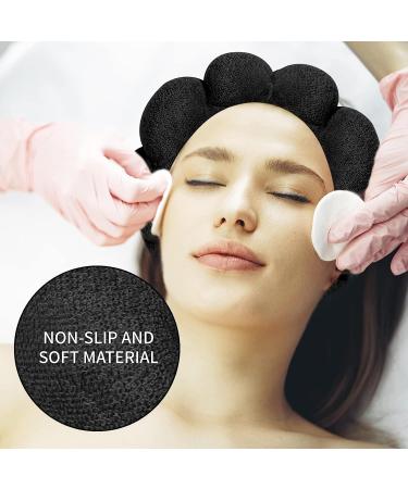 Sponge Spa Headband for Women | Terry Cloth Hair Band for Skincare & Makeup Removal - Black - Buy Online on GoSupps.com