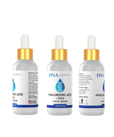 DNA Cosmetics PDRN Hyaluronic Acid Serum with DNA Repair Enzymes Anti-Aging Hydrating & Brightening Wrinkles Dark Spots & Youthful Skin HA Acido Hialuronico 1 fl oz - Buy Online on GoSupps.com