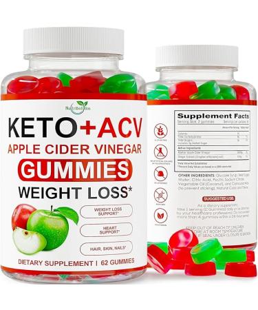 Keto ACV Gummies Advanced Weight Loss - ACV Keto Gummies for Weight Loss - Keto Gummy Supplement for Women and Men - Apple Cider Vinegar for Cleanse - Detox - Kelly Clarkson Made in USA - 62 Gummies